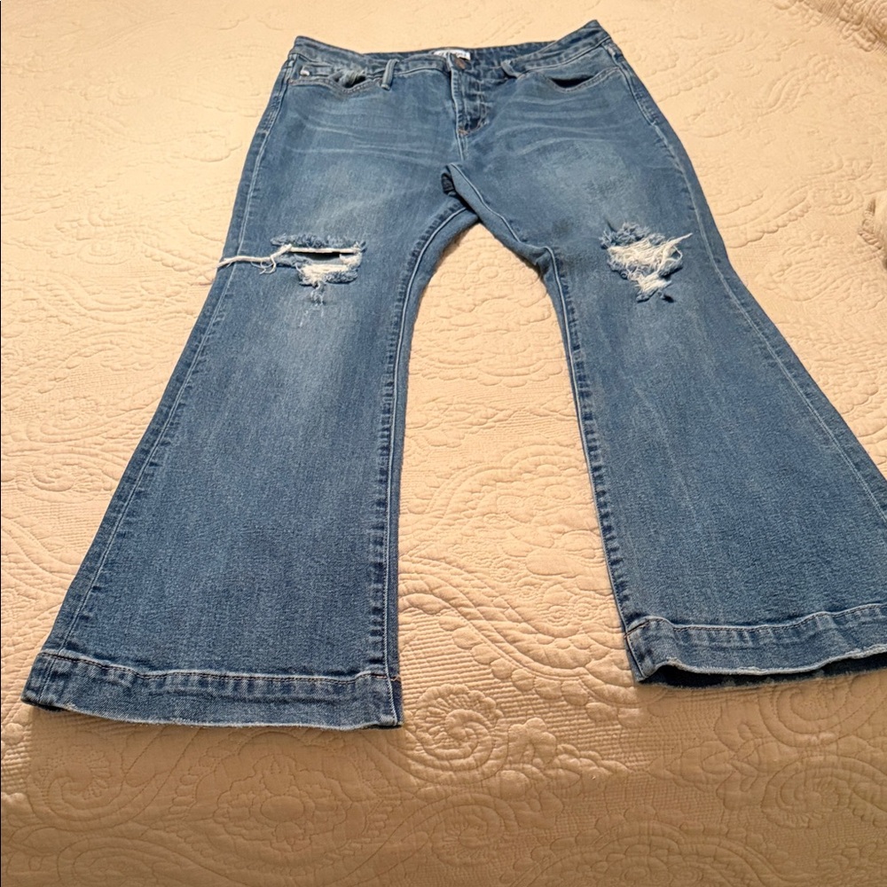 Dear John Blue Flare Distressed Jeans